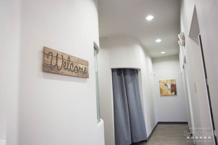 Hallway to dental treatment areas